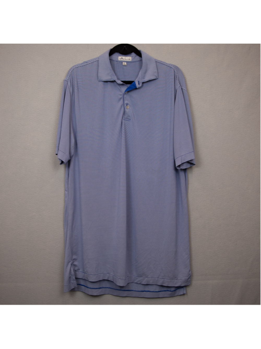 Peter Millar blue stripe golf polo shirt-M